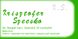 krisztofer szecsko business card